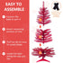 4 Ft Red Artificial Christmas Tree With 50 Lights And 112 Branch Tips Mini Holiday party Xmas tree