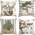 Christmas Snowman Reindeer Gloves Eucalyptus Throw Pillow Covers, 18 X 18 Inch Winter Holiday Stripes Cushion Case Decoration For Sofa Couch Set Of 4