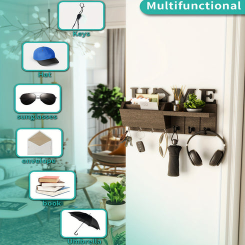 Wall-mounted Wood Key Holder