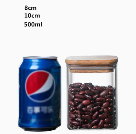 High Borosilicate Glass Square Sealed Tank Transparent Storage