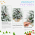 3ft Tabletop Christmas Tree, Snow Flocked Artificial Mini Christmas Tree With 14 Pine Cones & Red Berries, Green