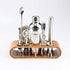 Stainless Steel Cocktail Shaker  with Wooden Stand for Home Bar Party
