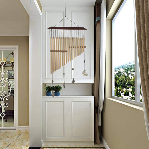 Solid wood metal aluminum pipe wind chime