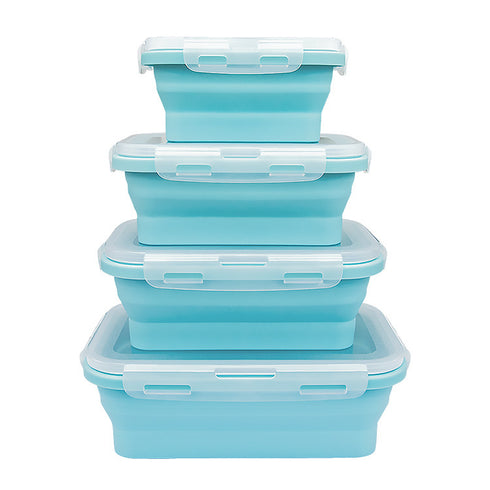 Silicone Lunch Box Foldable Microwave Oven Silicone Lunch Box Storage Box