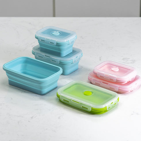 Silicone Lunch Box Foldable Microwave Oven Silicone Lunch Box Storage Box