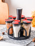 Rotary Seasoning Storage Spice Bottle Rack Kitchen Salt and Pepper Cruet Condiment Set Containers for Spices