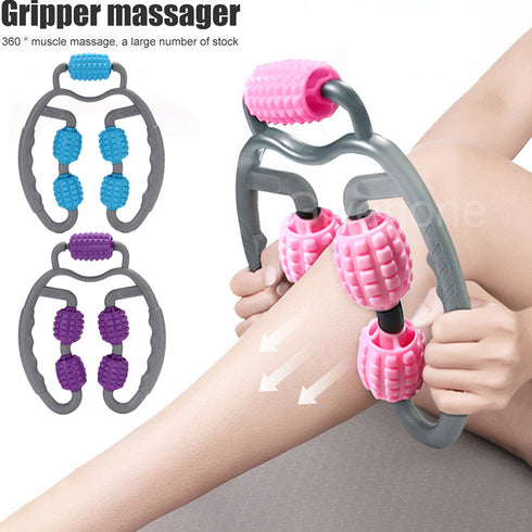 U Shape Trigger Point Massage Roller Full Body Massage Tool Arm Tool Arm  Arm Leg Neck Muscle Massager 4 Wheels Fitness Device For Sports