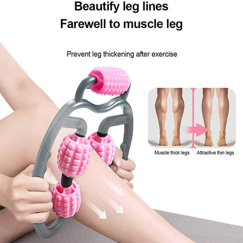 U Shape Trigger Point Massage Roller Full Body Massage Tool Arm Tool Arm  Arm Leg Neck Muscle Massager 4 Wheels Fitness Device For Sports