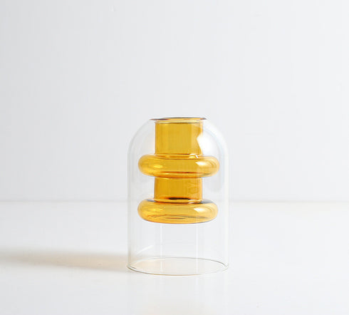 Home Decoration Accessories Nordic Ins Colourful Glass Transparent Vase Living Room Dining Table Dried Flowers Hydroponic Vases