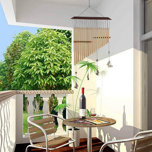 Solid wood metal aluminum pipe wind chime