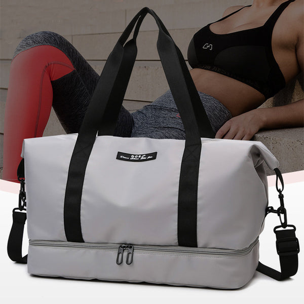 Large Capacity Travel Duffle Bag With Shoes Compartment Portable Sports Gym Fitness Waterproof Shoulder Bag Weekender Overnight Handbag Women