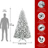 Unlit Artificial Christmas Tree Snow Flocked Fake Christmas Tree With Foldable Base
