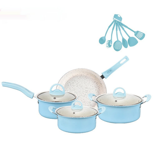 13 Pieces Pot Set Non-stick Pan Soup Omelette Ceramic Coating Pot Set