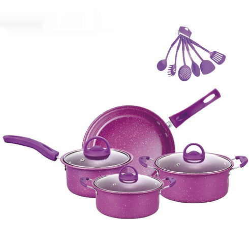13 Pieces Pot Set Non-stick Pan Soup Omelette Ceramic Coating Pot Set