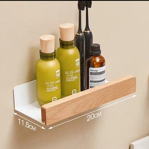 Solid Wood Bathroom Bathroom Non-perforated Shelves