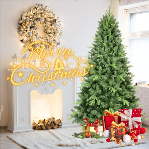 Artificial 6ft Green Christmas Tree With 1339PVC Hard Needle Mixed Branch Tips