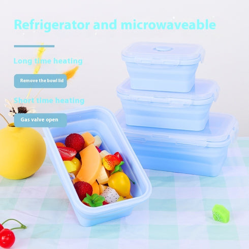 Silicone Folding Lunch Box Food Grade Microwave Bento Box