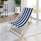 Populus Wood Sling Chair Blue Stripe Broad Blue Stripe Dark Blue Folding Chaise Lounge Chair