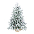 3ft Tabletop Christmas Tree, Snow Flocked Artificial Mini Christmas Tree With 14 Pine Cones & Red Berries, Green