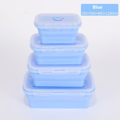 Silicone Folding Lunch Box Food Grade Microwave Bento Box