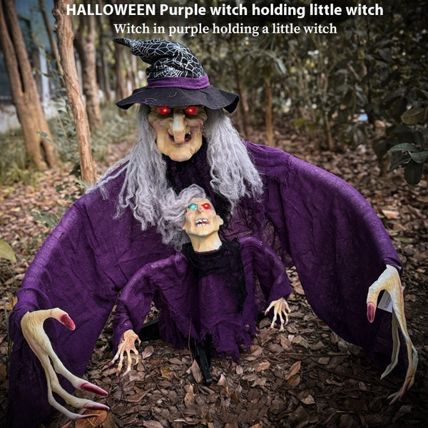 Halloween Parent-child Witch Ornaments Floor Outlet Luminous Decoration