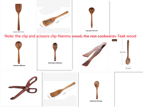 Teak Wood Non Stick Cookware And Kitchen Utensils