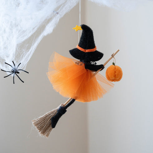 Halloween Decoration Broom Girl Angel Pendant