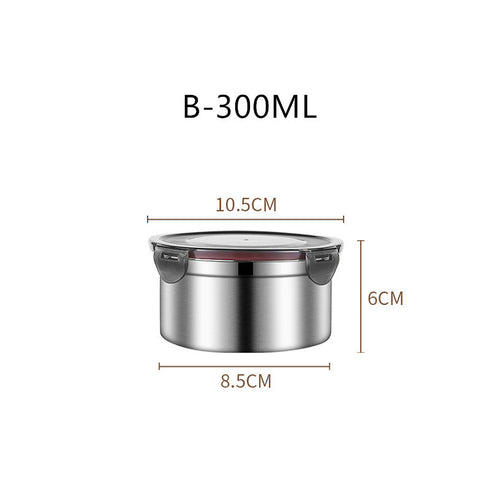 304 Stainless Steel Fresh-keeping Food Storage Box Sealed