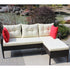 Outdoor Patio Furniture Sets 2 Piece Conversation Set Wicker Ratten Sectional Sofa With Seat CushionsBeige Cushion