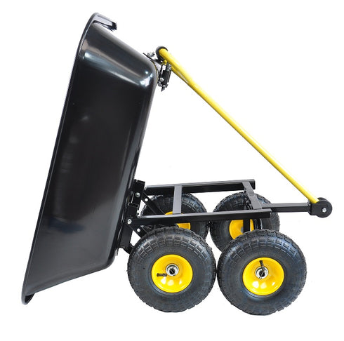 Folding Car Steel Frame Dump Truck 10 Inch Inflatable Tires Black