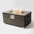 Outdoor Fire Table Propane Pit Rattan With Tile Tabletop