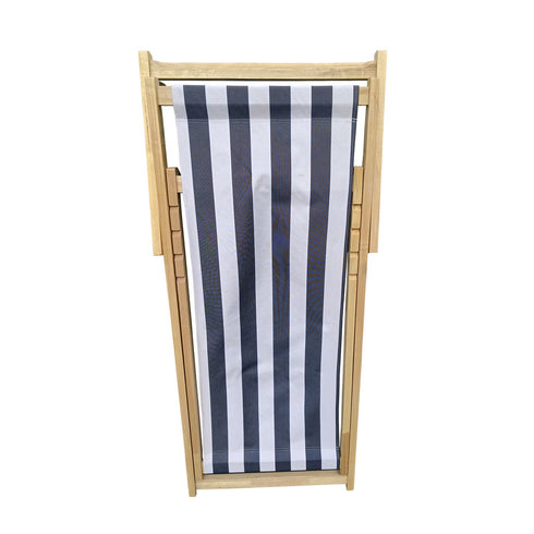 Populus Wood Sling Chair Blue Stripe Broad Blue Stripe Dark Blue Folding Chaise Lounge Chair