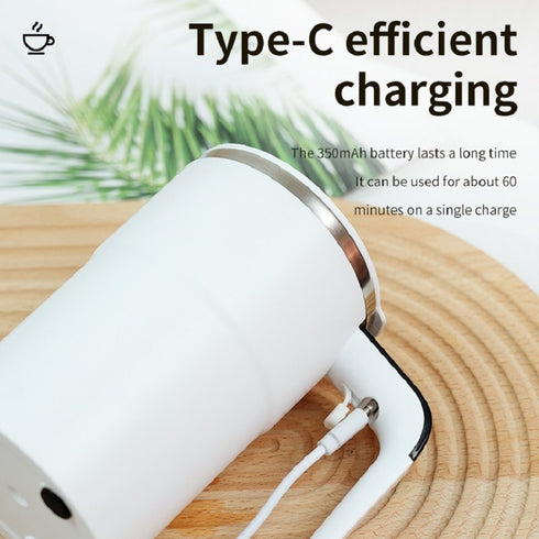 Automatic Coffee Stirring Cup, Stainless Steel Self-stirring Coffee Cup With Lid, Automatic Stirring, LED Intelligent Display Temperature