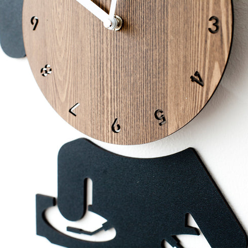 Quartz Clock Silent Wooden Wall Clock Children