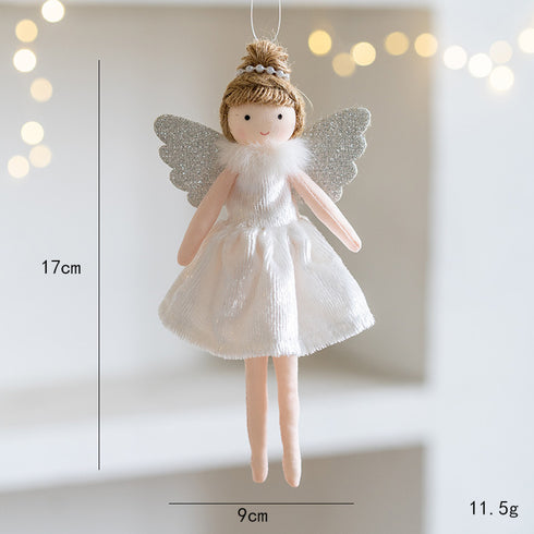 Christmas Decoration High-grade Flannel Ankle-tied Girl Angel Small Pendant
