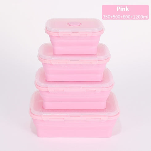 Silicone Folding Lunch Box Food Grade Microwave Bento Box