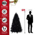 Prelit Black Christmas Tree With White Lights Artificial Fake Christmas Tree With PE&PVC Branch Tips For Halloween And Xmas Tree For Holiday Decorations, Metal Stand And Hinged Branches