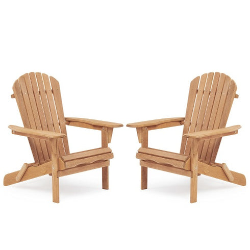 Wooden Outdoor Folding Adirondack Chair 2 Piece Set Of Wooden Lounge Patio Chairs