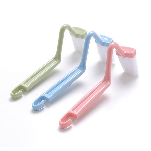 Curved Toilet Brush Gap Cleaning Tool Bathroom Accessory Long Handle Wall Mounted Toilet Soft Bristle Brush Plastic Durable