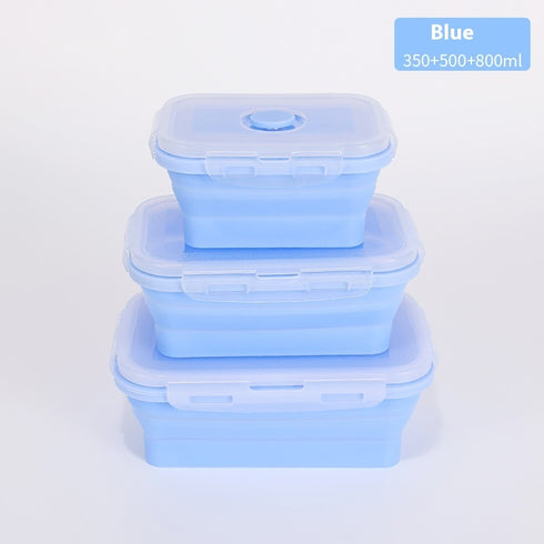 Silicone Folding Lunch Box Food Grade Microwave Bento Box