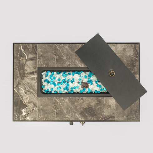 Outdoor Fire Table Propane Pit Rattan With Tile Tabletop