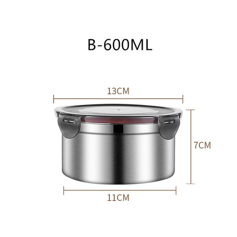 304 Stainless Steel Fresh-keeping Food Storage Box Sealed