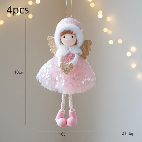 Christmas Winter Mesh Angel Big Eyes Girl Pendant