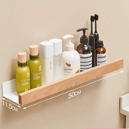 Solid Wood Bathroom Bathroom Non-perforated Shelves