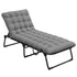 Outsunny Outdoor Chaise, Adjustable Folding Chaise Lounge With 4-Position Backrest, Magazine Pocket, Removable Head Pillow, Sun Bathing Lounger Chair For Patio, Beach, Gray