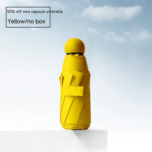 Portable Mini Pocket Capsule Umbrella 50 Off Thickened Vinyl  Sun And Rain UV Protection Umbrella Dual-use Umbrella