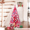 4 Ft Red Artificial Christmas Tree With 50 Lights And 112 Branch Tips Mini Holiday party Xmas tree