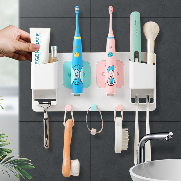 Wall-mounted Two-position Electric Toothbrush Holder With Hook