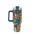 New Christmas Pattern Mug With Handle Lid Straw Drinkware Stainless Steel Vacuum c Large Capacity Car Travel Coffee Cup