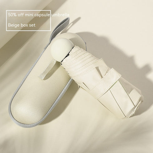 Portable Mini Pocket Capsule Umbrella 50 Off Thickened Vinyl  Sun And Rain UV Protection Umbrella Dual-use Umbrella